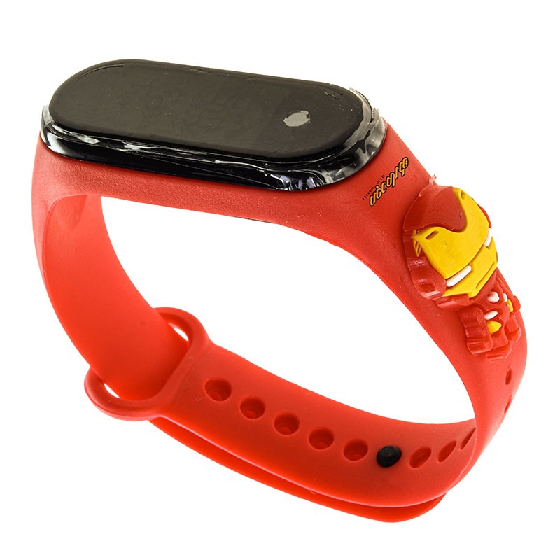 ساعت دیجیتالی بند سیلیکونی قرمز طرح آدم آهنی