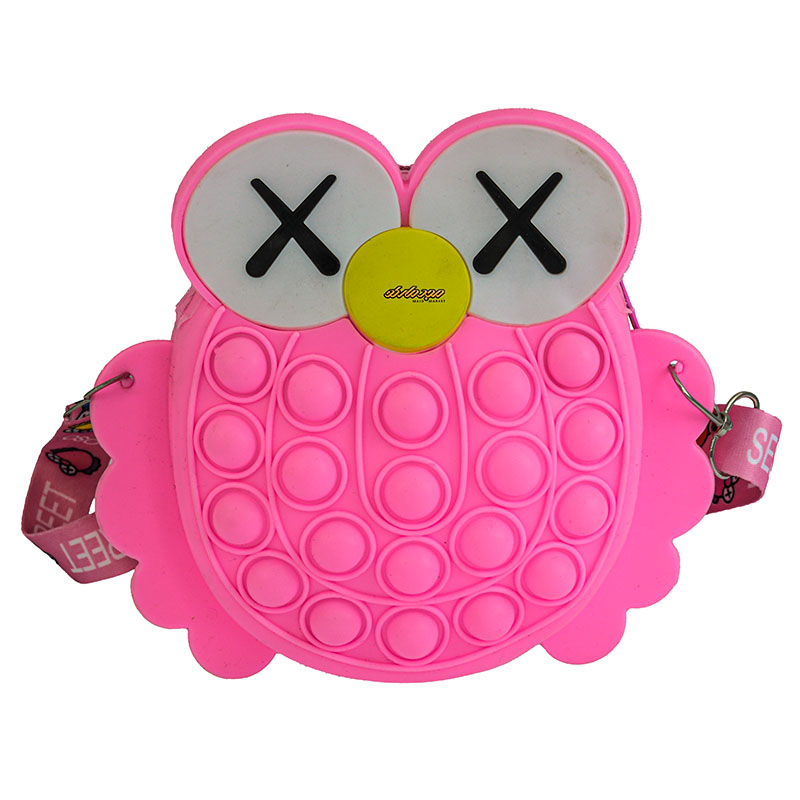 کیف پاپ ایتی سیلیکونی صورتی طرح جغد (2)