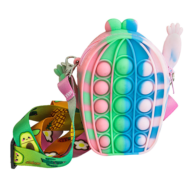 کیف پاپ ایتی سیلیکونی رنگین کمونی طرح کاکتوس کد 102 (1)