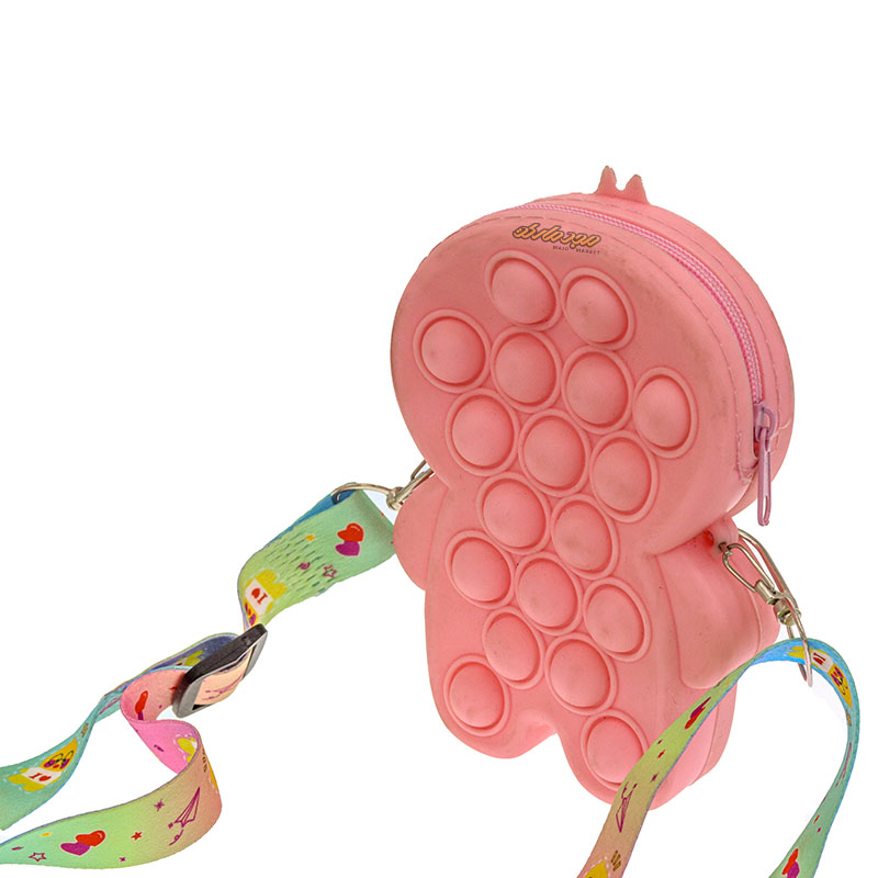 کیف پاپ ایتی سیلیکونی صورتی طرح جوجه (2)