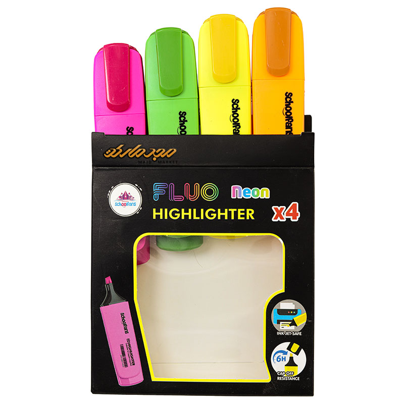 ماژیک علامت گذار 4 رنگ نئون اسکول فنس 92311 (3)