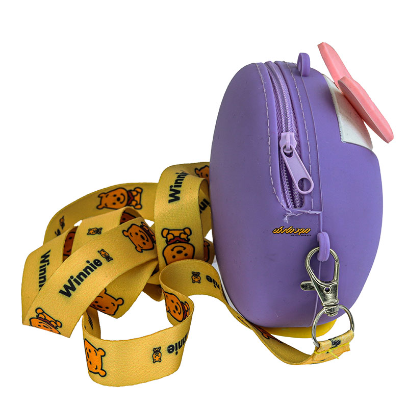 کیف سیلیکونی بنفش طرح جوجه پاپیون دار (1)