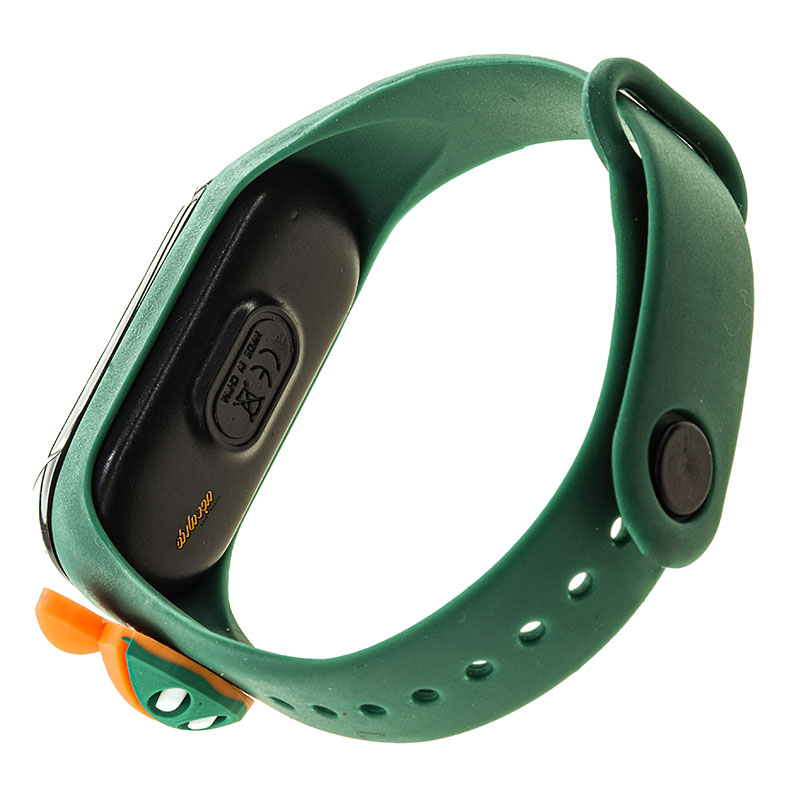 ساعت دیجیتالی بند سیلیکونی سبز پررنگ طرح موش نارنجی (1)