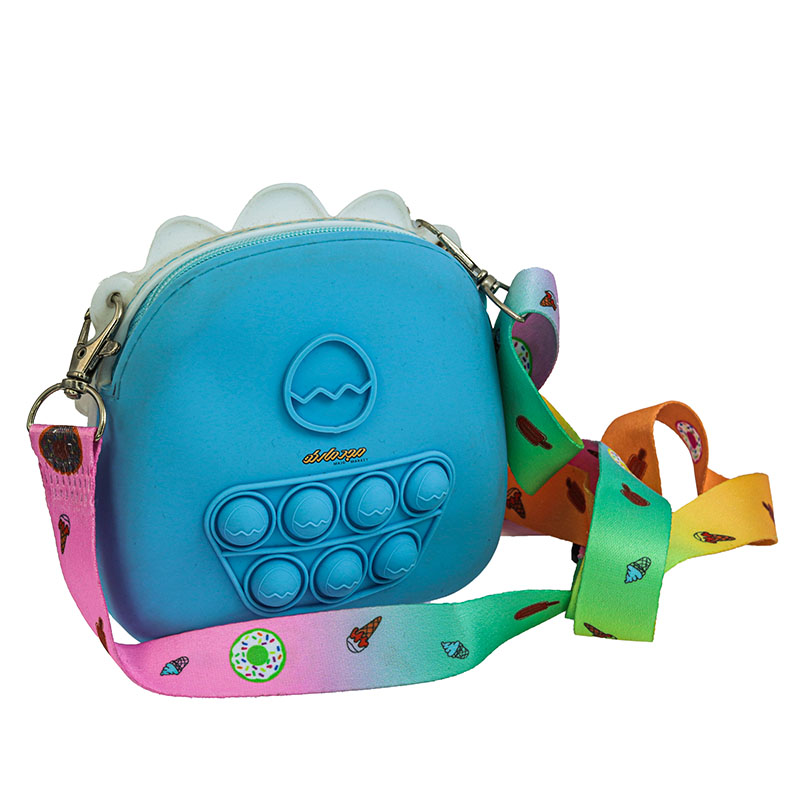 کیف پاپ ایتی سیلیکونی آبی طرح بچه هیولا (3)