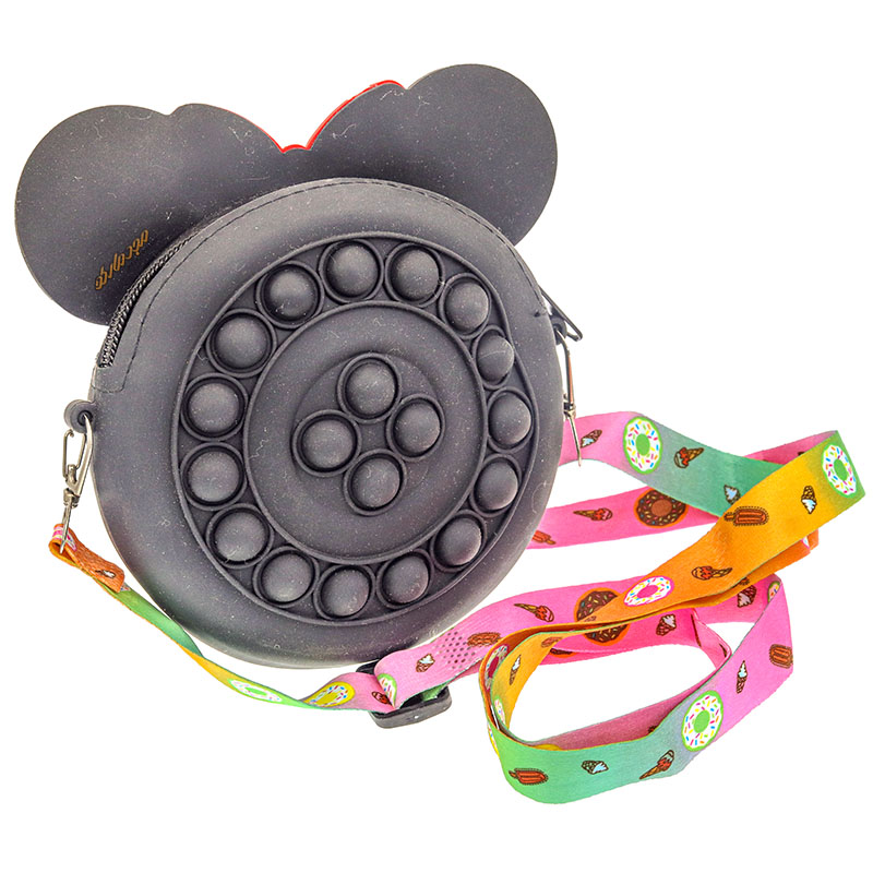 کیف پاپ ایتی سیلیکونی مشکی و قرمز طرح میکی موس (1)