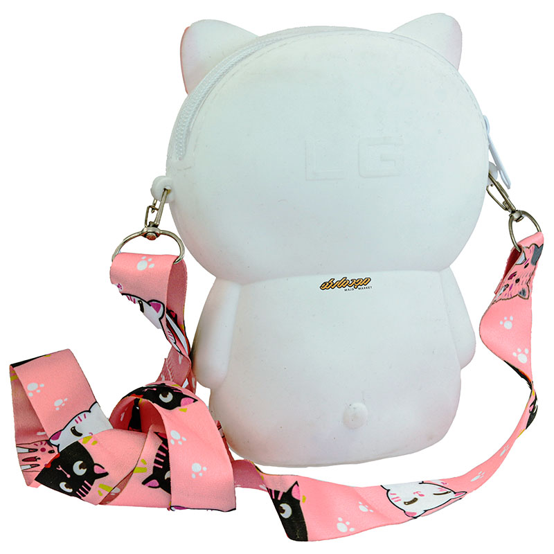 کیف سیلیکونی سفید طرح گربه (2)