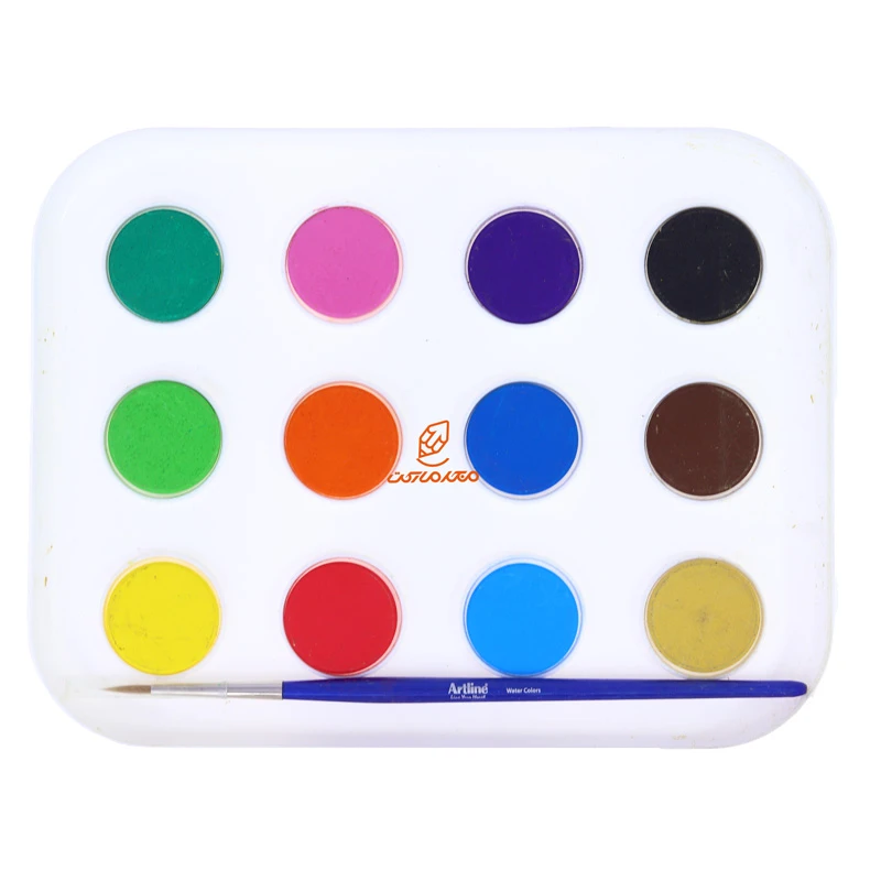 آبرنگ 12 رنگ + قلمو 820W12 آرت لاین (3)