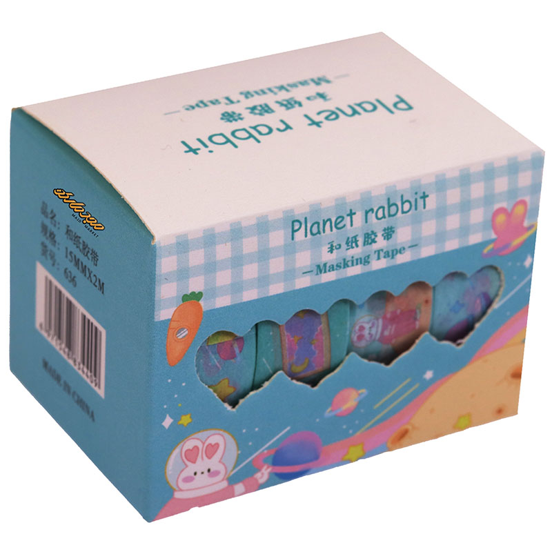 چسب نواری سبز آبی طرح خرگوش 636