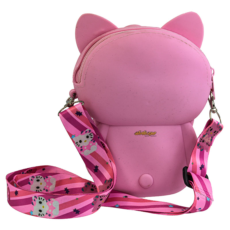 کیف سیلیکونی صورتی طرح کیتی (1)