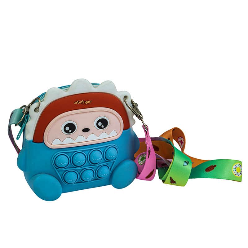 کیف پاپ ایتی سیلیکونی آبی طرح بچه هیولا (4)