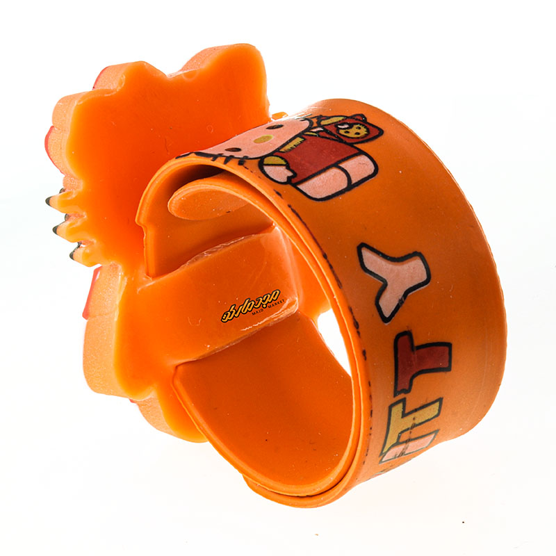 ساعت سیلیکونی بند چاپی نارنجی طرح کیتی (3)