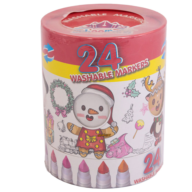 ماژیک رنگ آمیزی 24 رنگ مینی اسکول فنس 9278 SCHOOL FANS (3)