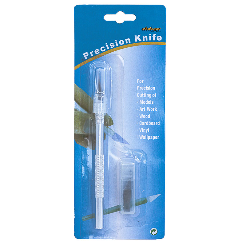 کاتر قلمی 6 تیغ نقره ای