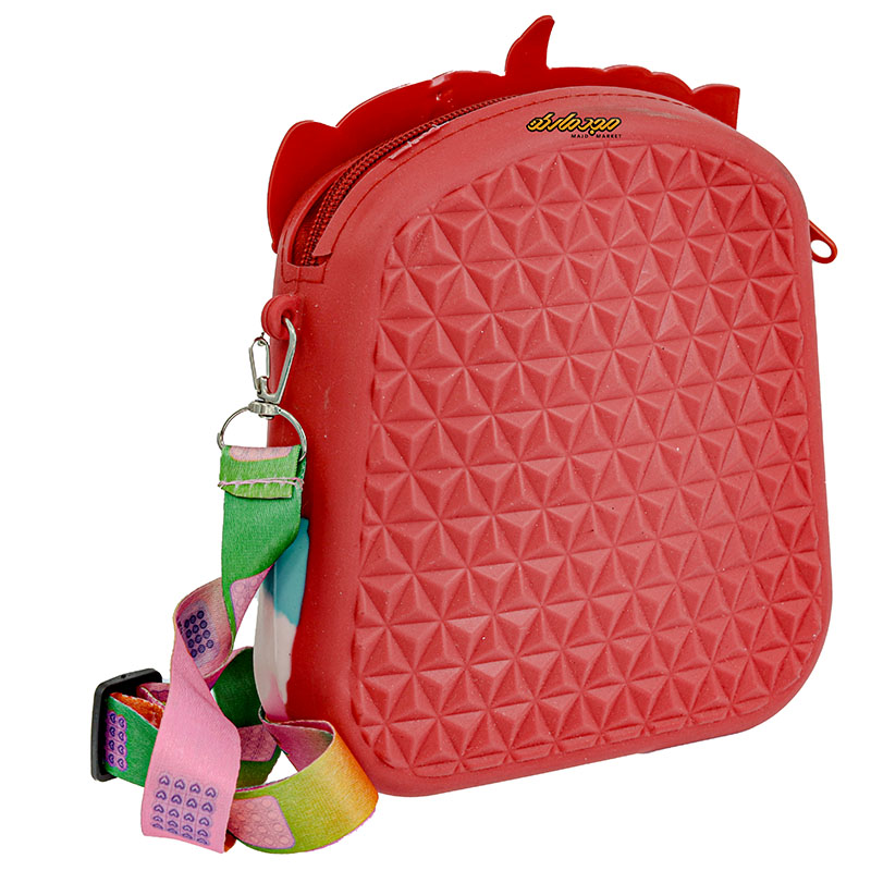 کیف پاپ ایتی سیلیکونی قرمز طرح تک شاخ (2)