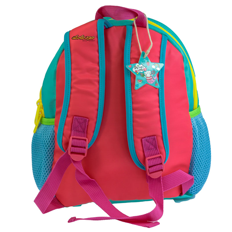 کوله پشتی مهد کودکی سبز آبی طرح گربه مدل کینگ 2142 (4)