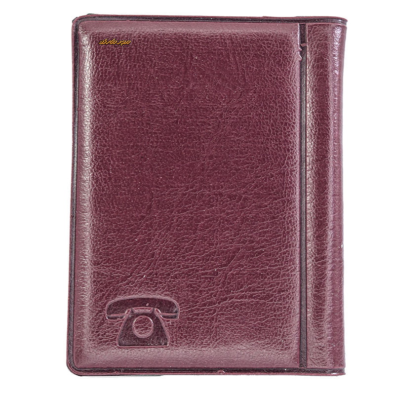 دفتر تلفن قرمز جیبی جلد چرم