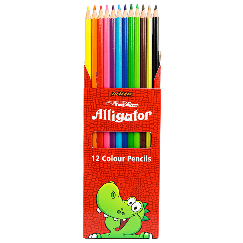 مداد رنگی 12 رنگ جعبه مقوایی علی گاتور ALI GATOR (3)