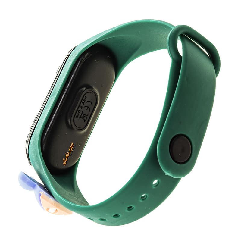 ساعت دیجیتالی بند سیلیکونی سبز پررنگ طرح موش (1)