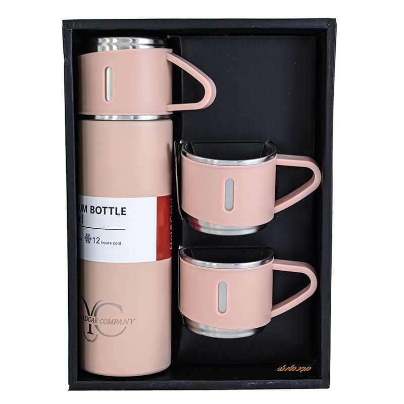 ست فلاسک و فنجان صورتی یادگار کمپانی