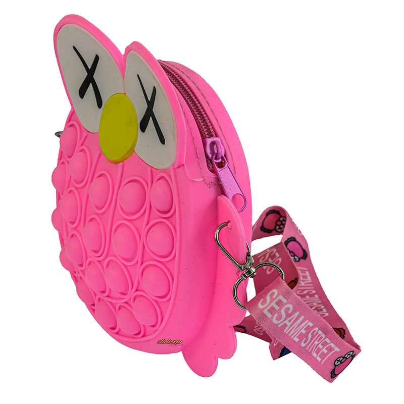 کیف پاپ ایتی سیلیکونی صورتی طرح جغد (1)