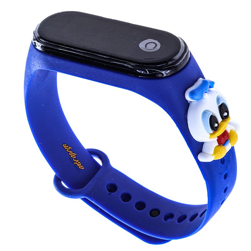 ساعت دیجیتالی بند سیلیکونی آبی طرح اردک