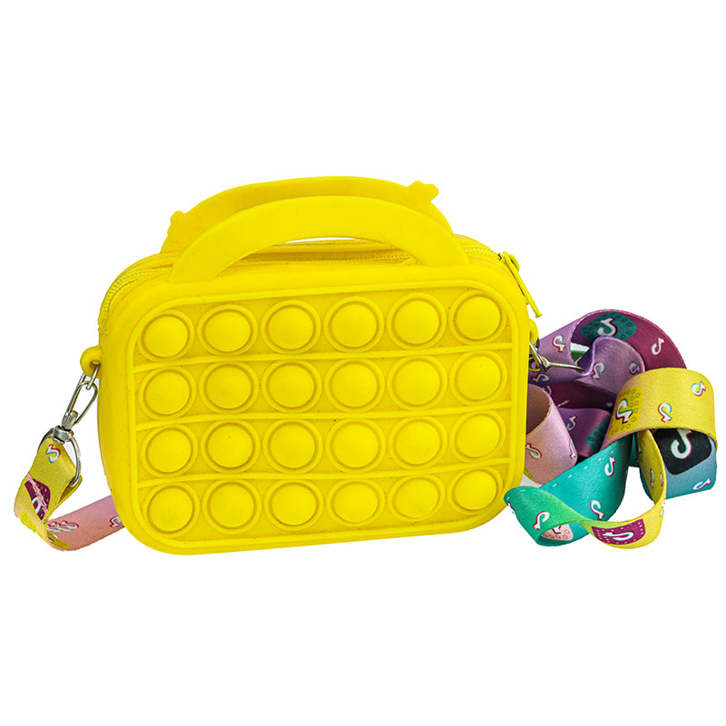 کیف پاپ ایتی سیلیکونی زرد طرح تیک تاک (1)