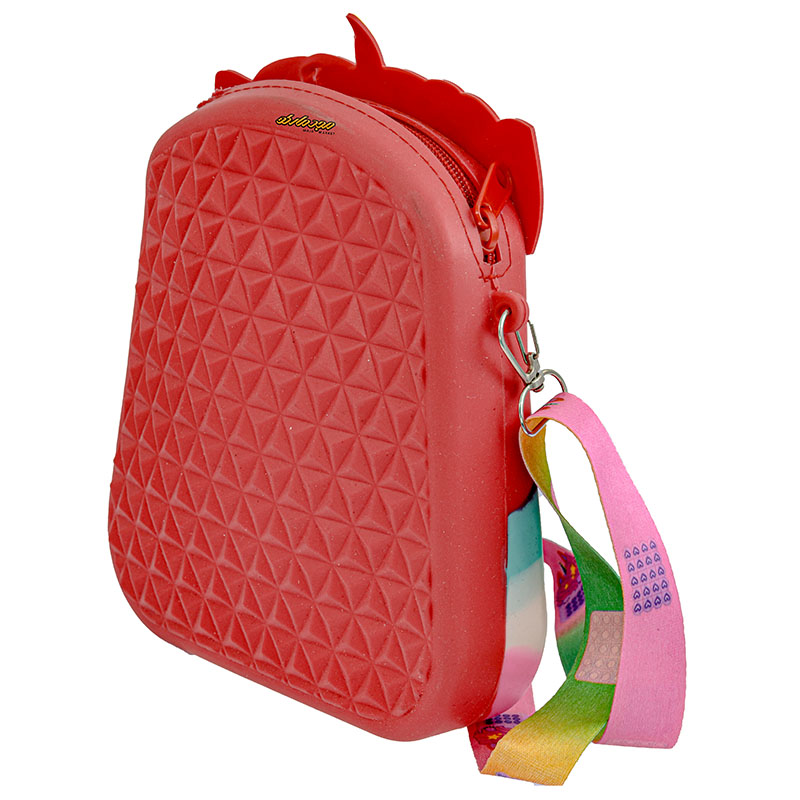کیف پاپ ایتی سیلیکونی قرمز طرح تک شاخ (1)