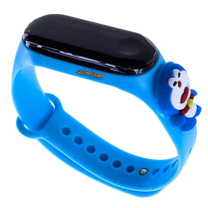 ساعت دیجیتالی بند سیلیکونی آبی روشن طرح دورامون