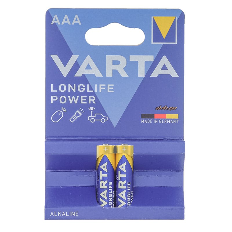 باتری نیم قلمی لانگ لایف پاور وارتا بسته دو عددی VARTA LONGLIFE