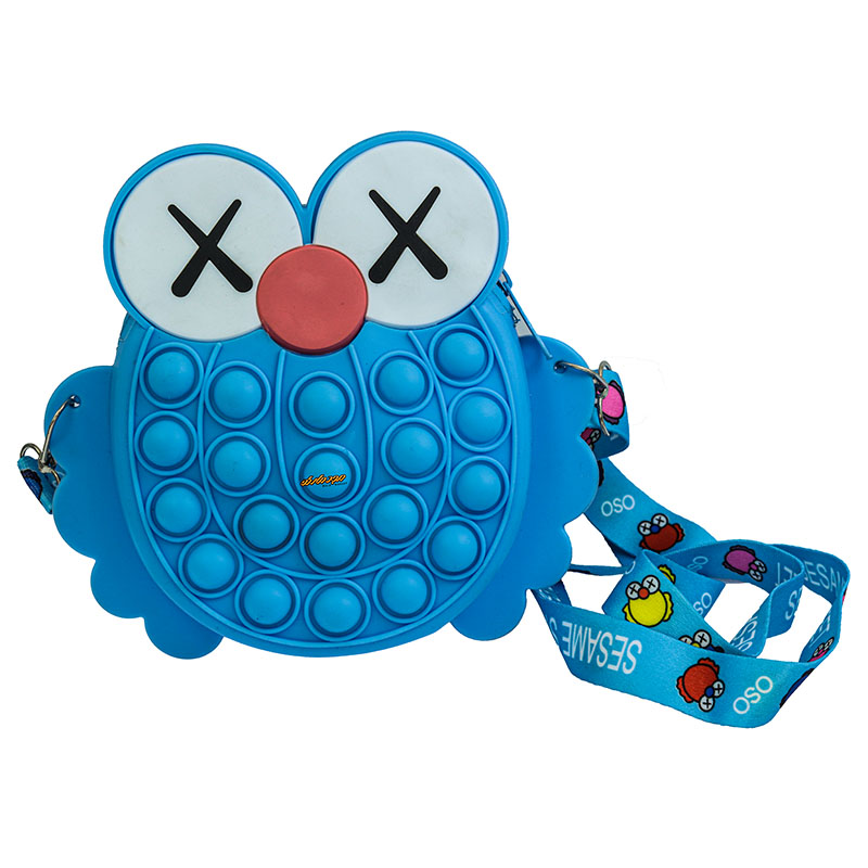 کیف پاپ ایتی سیلیکونی آبی طرح جغد