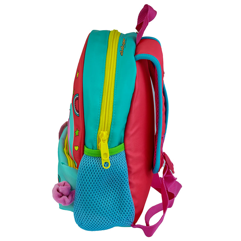 کوله پشتی مهد کودکی سبز آبی طرح گربه مدل کینگ 2142 (5)