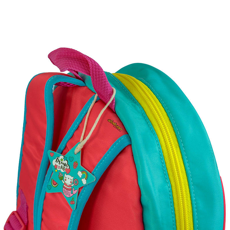 کوله پشتی مهد کودکی سبز آبی طرح گربه مدل کینگ 2142 (3)