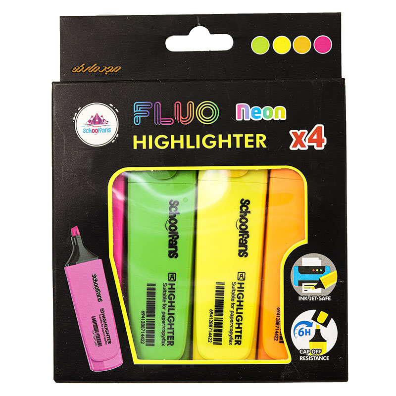 ماژیک علامت گذار 4 رنگ نئون اسکول فنس 92311