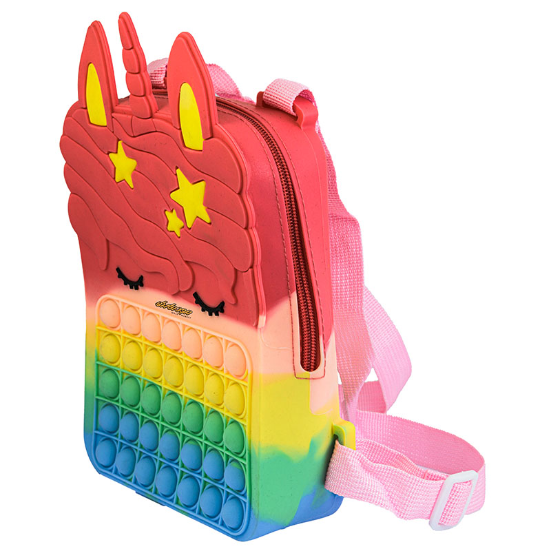 کوله پاپ ایتی سیلیکونی رنگین کمونی طرح تک شاخ کد 101 (2)