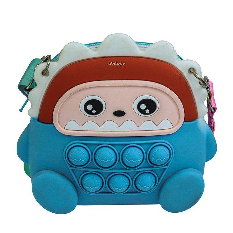 کیف پاپ ایتی سیلیکونی آبی طرح بچه هیولا