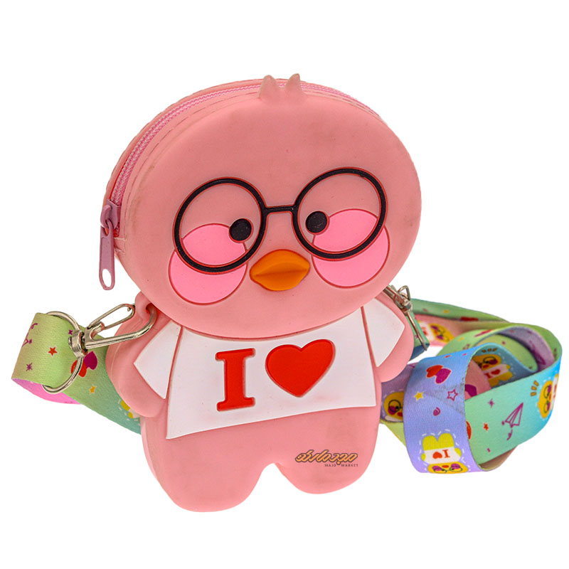 کیف پاپ ایتی سیلیکونی صورتی طرح جوجه