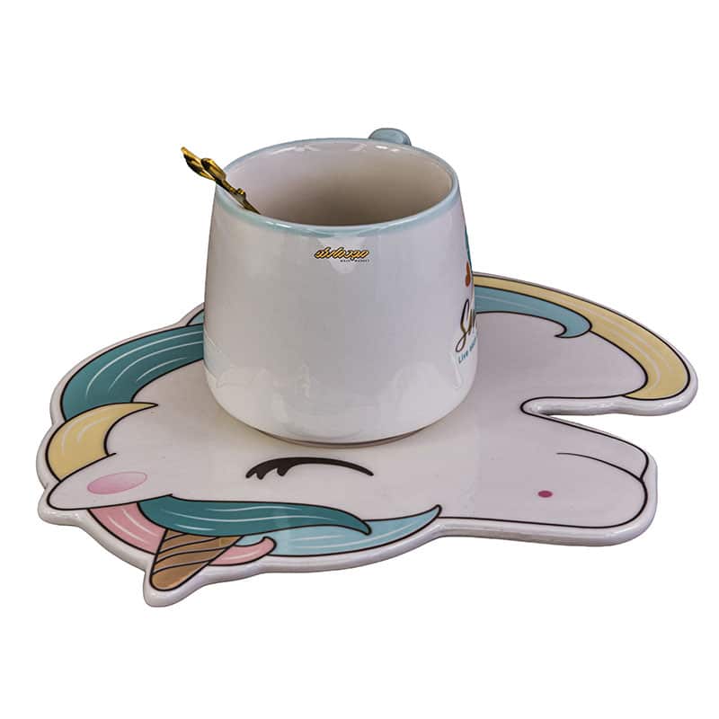 ماگ و نعلبکی طرح یونیکورن آبی (3)