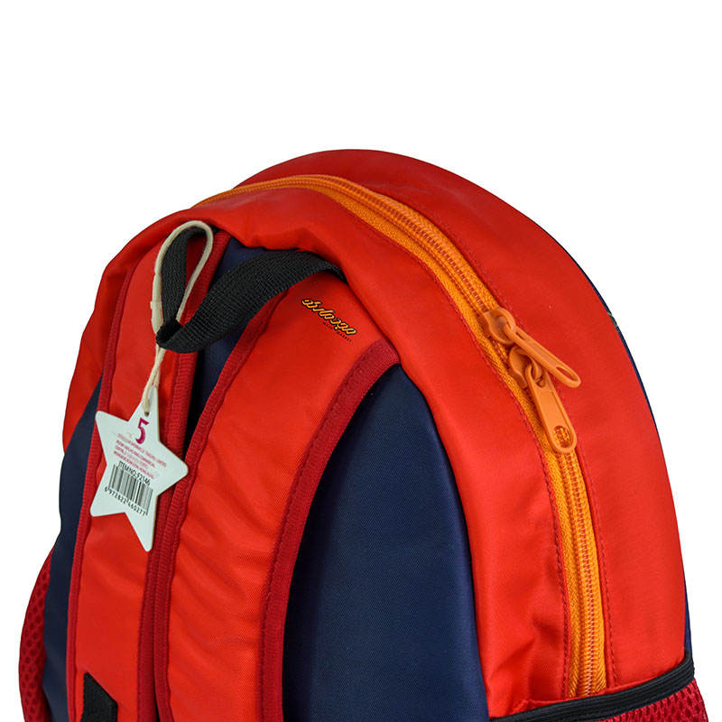 کوله پشتی مهد کودکی سورمه ای طرح توپ فوتبال مدل کینگ 2146 (4)