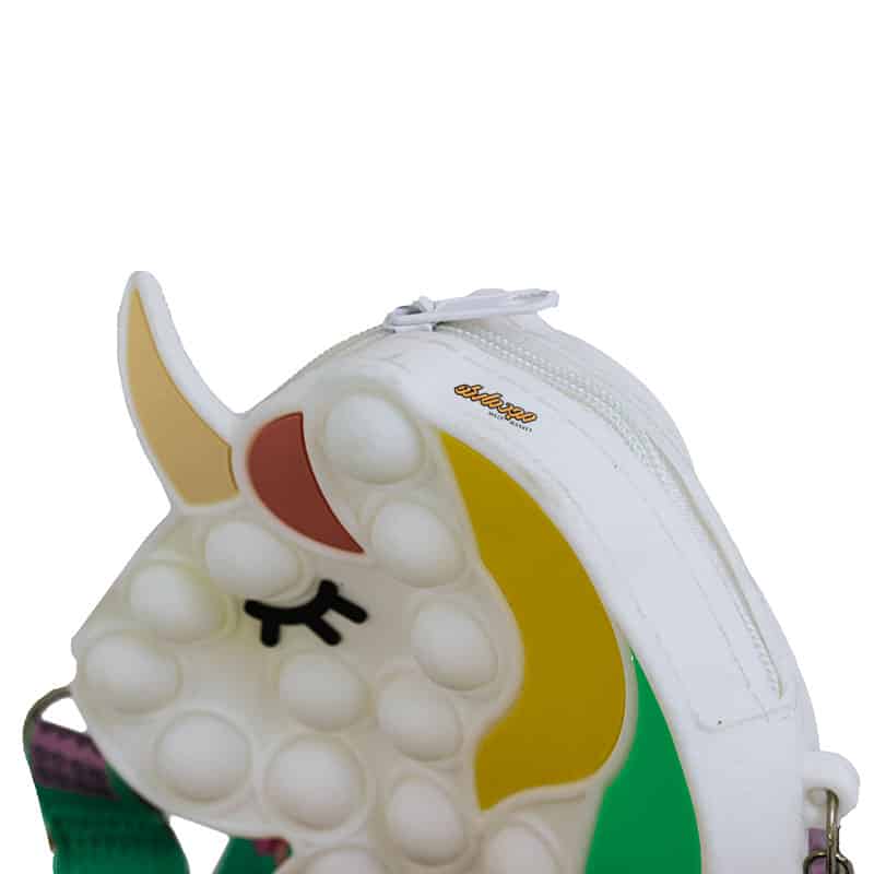 کیف پاپ ایتی سیلیکونی سفید طرح یونی کورن (1)