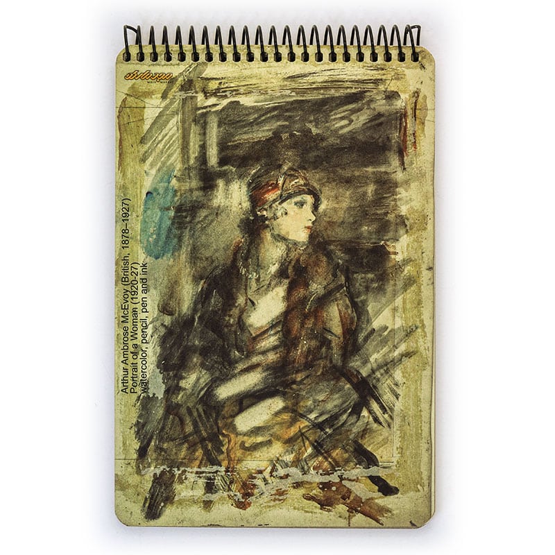 دفتر طراحی سیمی 40 برگ 140 گرم A5 طرح دختر کلاه دار لاین نوت