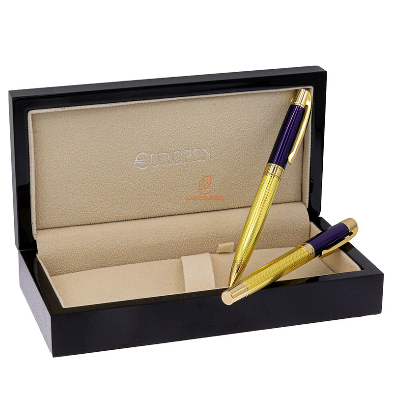 ست خودکار خودنویس طلایی سرمه ای یوروپن مدل CLAN (3)