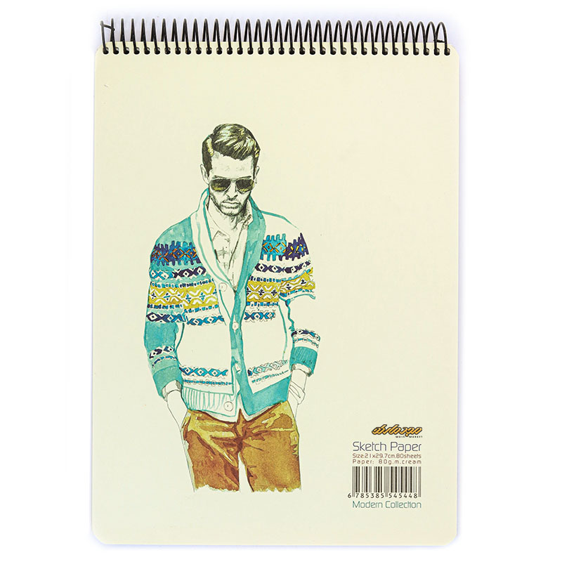 دفتر طراحی سیمی 80 برگ A4 طرح مرد دوربین دار لاین نوت (2)