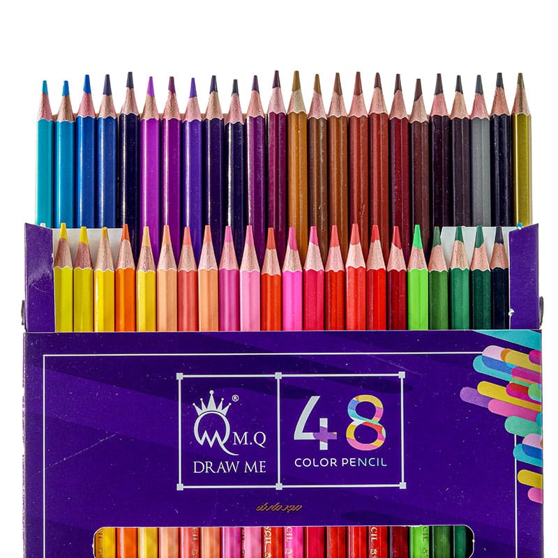 مداد رنگی 48 رنگ مقوایی ام کیو (2)