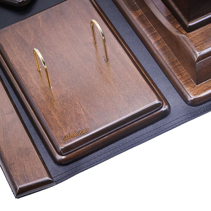 سرویس اداری رومیزی کد 175 قهوه ای تیره چرم چوب (8)