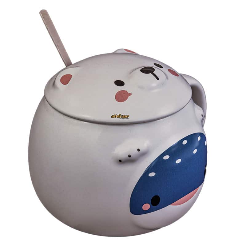 ماگ فانتزی سفید طرح برجسته نهنگ (3)