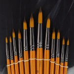 ست قلم مو سرگرد دسته نارنجی ژوژینگ zhuzing (2)