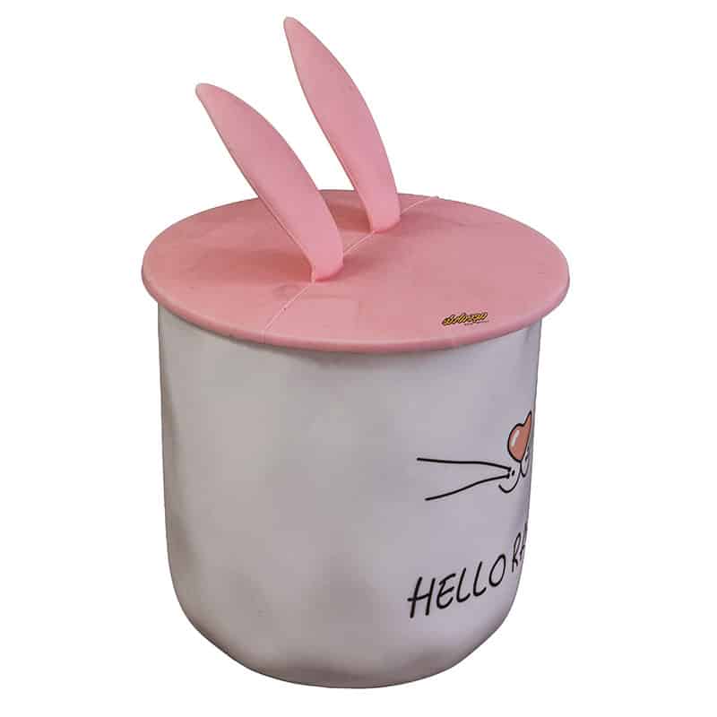 ماگ فانتزی سفید و صورتی طرح HELLO RABBIT (3)