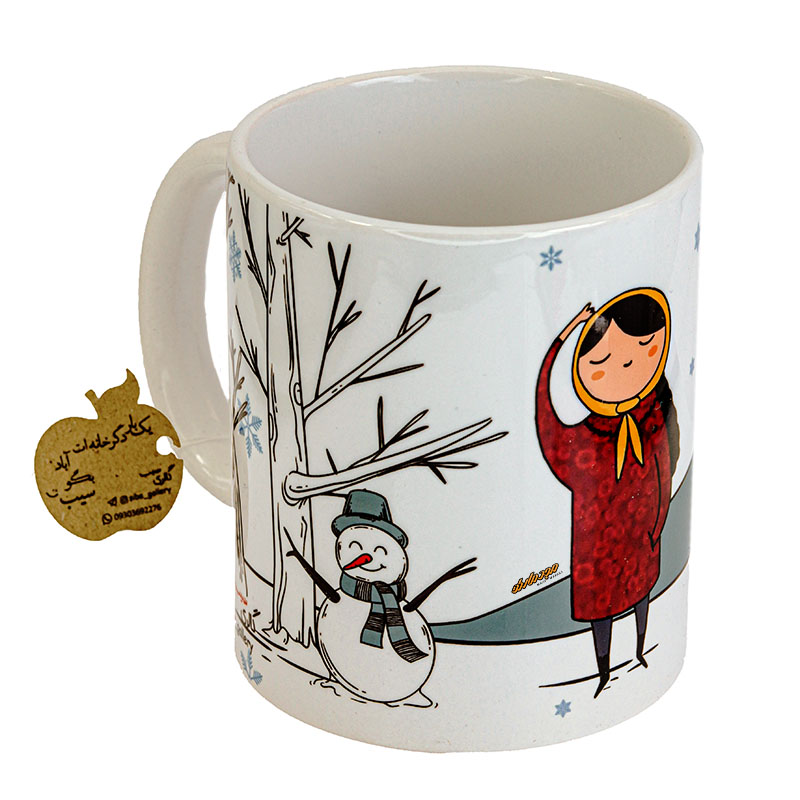 ماگ ماه تولد سفید طرح دختر بهمنی