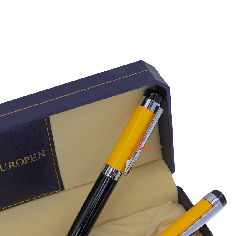 ست خودکار و روان نویس مشکی زرد یوروپن مدل LAST (6)