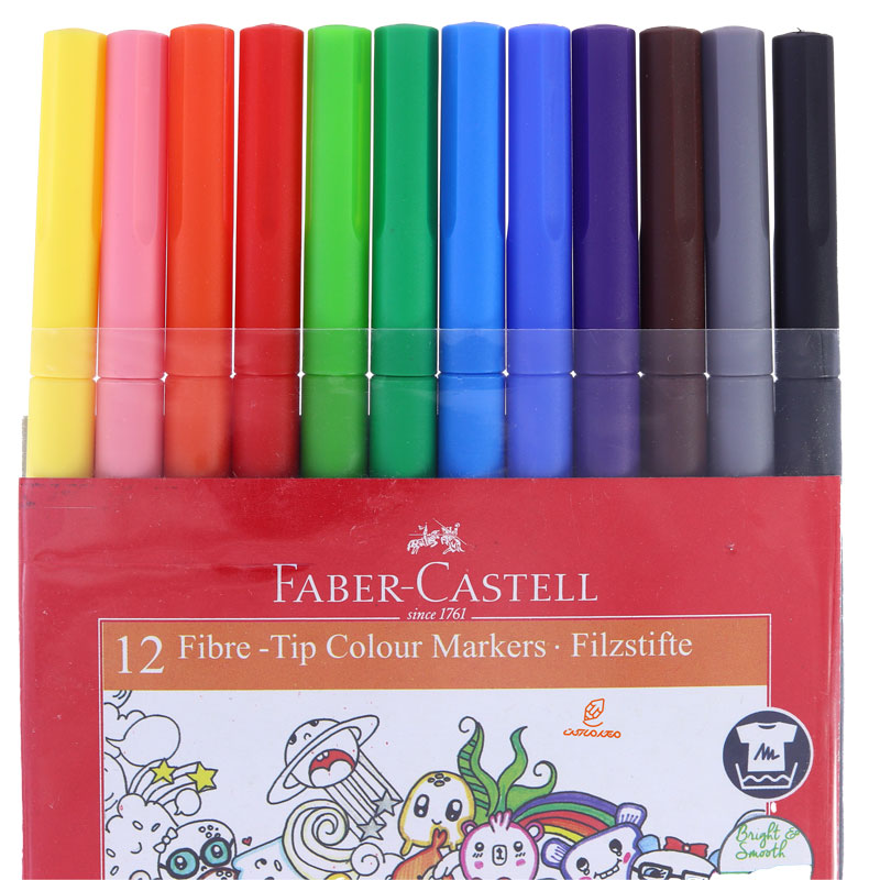ماژیک رنگ آمیزی 12 رنگ فابر کاستل FABERCASTELL (1)